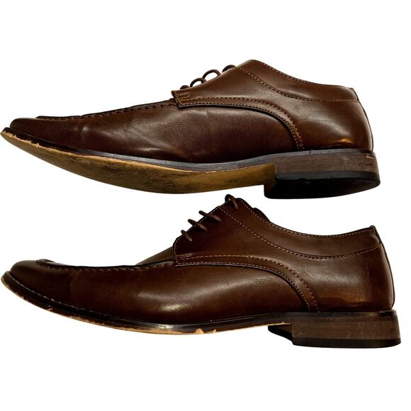 X-Ray 12 Oxford  Men's Brown Dress Shoes Plain Toe Work Church - Picture 1 of 7